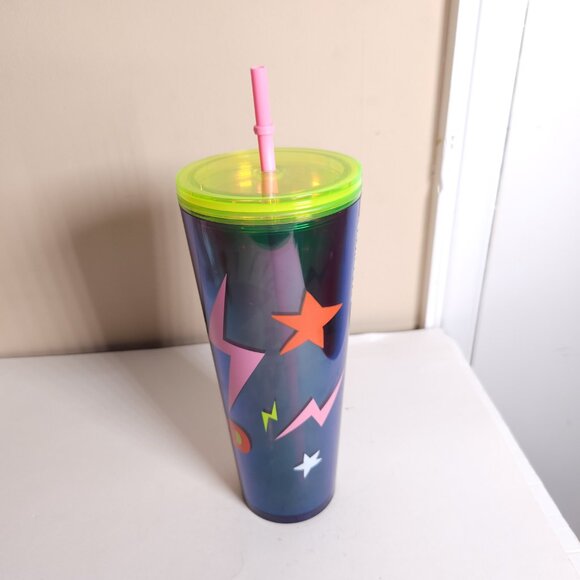 Starbucks 2023 Stay Weird EVIL EYE Neon Lime Green Venti 24 Oz Cold Cup - Picture 5 of 14